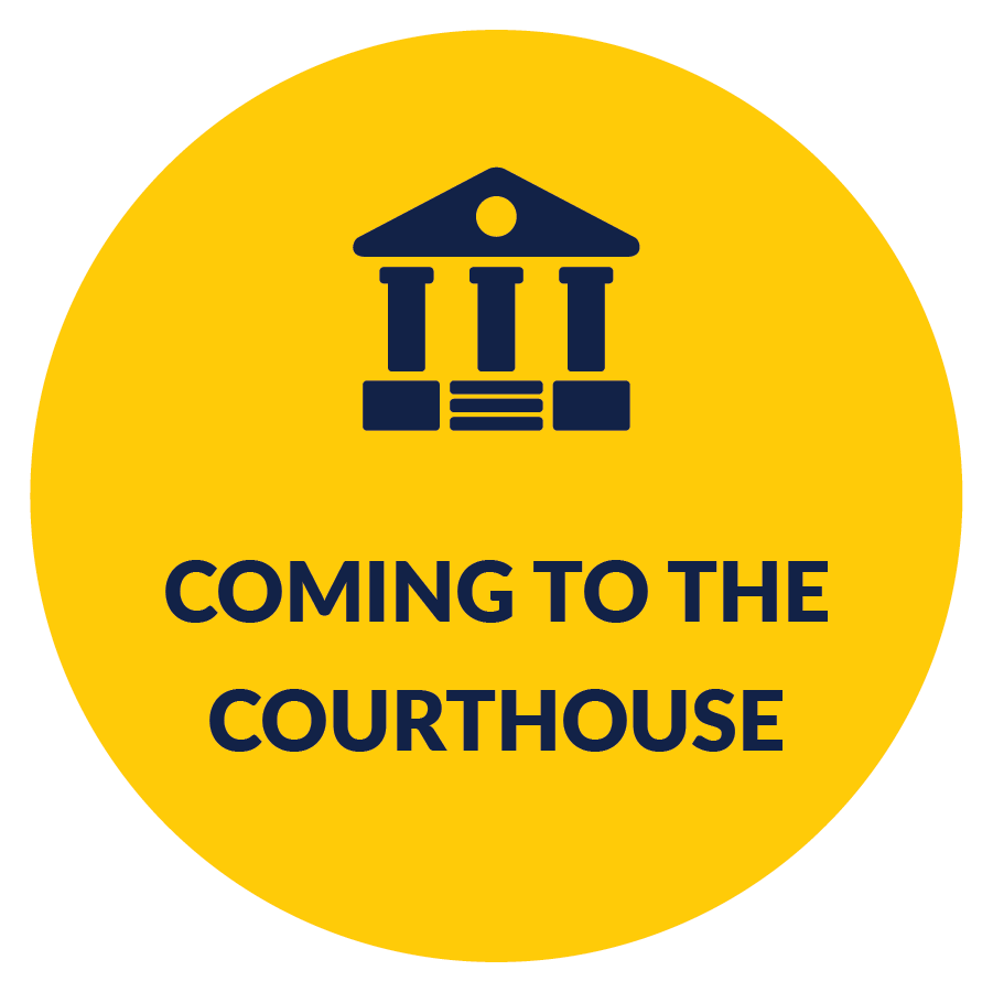 Coming to the courthouse button